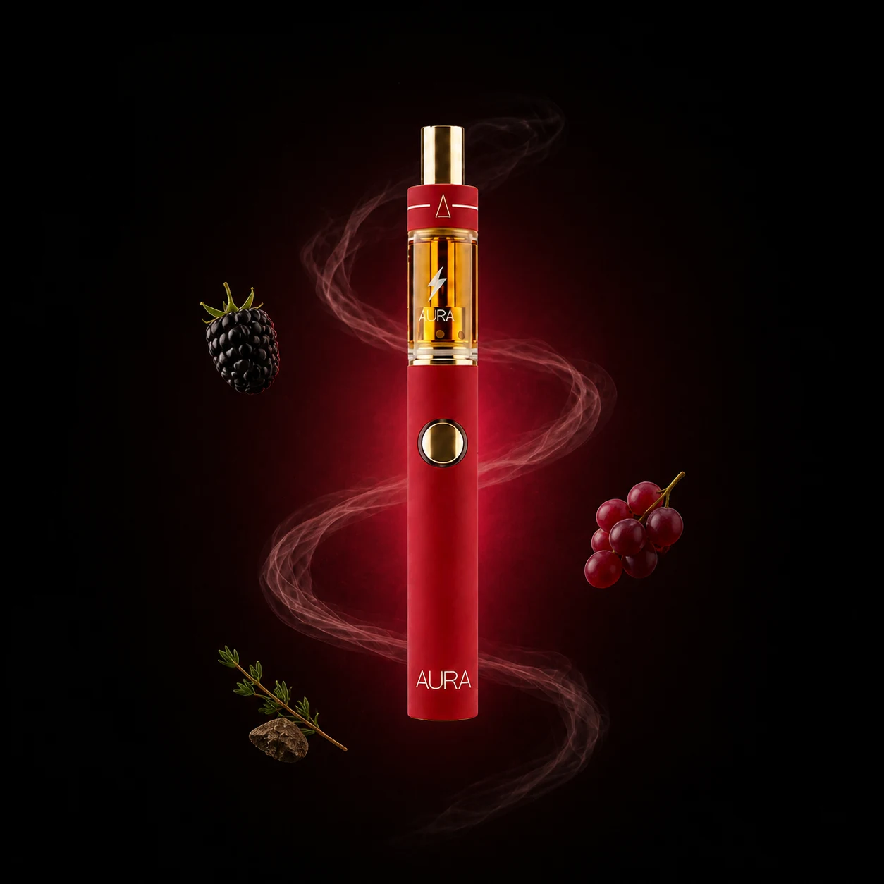 Jealousy Aura vape with Earthy • Fruity • Kush flavor notes